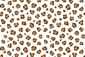 Baumwolle, Popeline Leoprint, Animal Print, wollweiß, 0,5 m